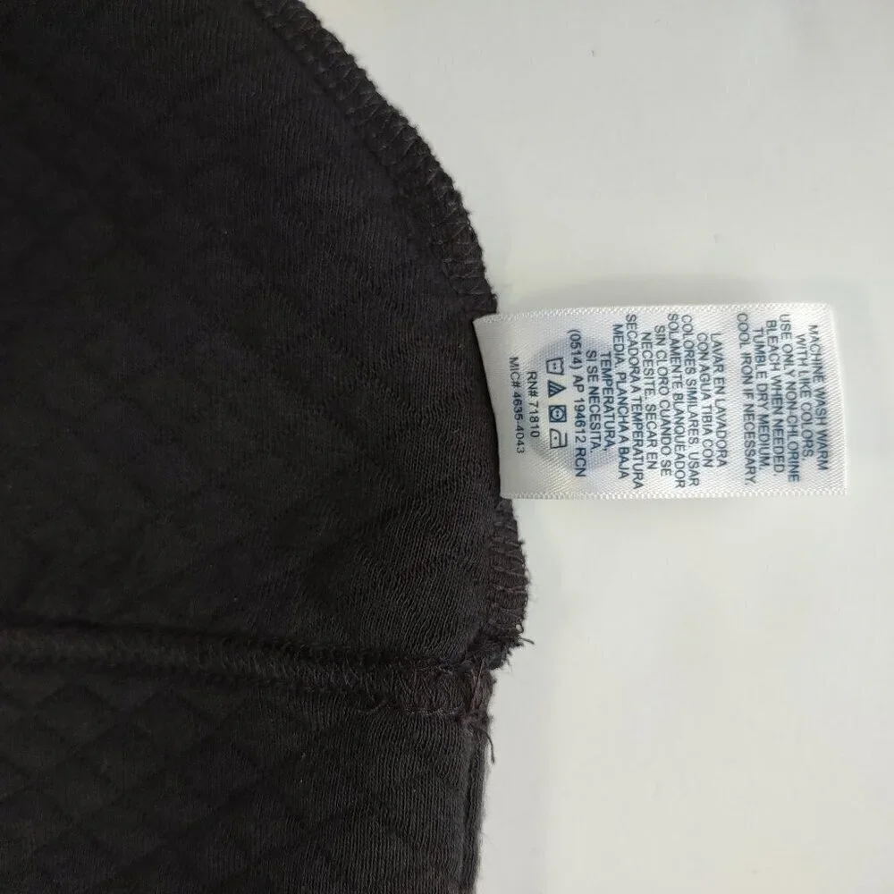 Vintage Gerber Embroidered Skull Baby Beanie Quilted Cotton Black Sz 6-9 Months